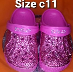 Pink Bedazzled crocs size C11 toddler sizes